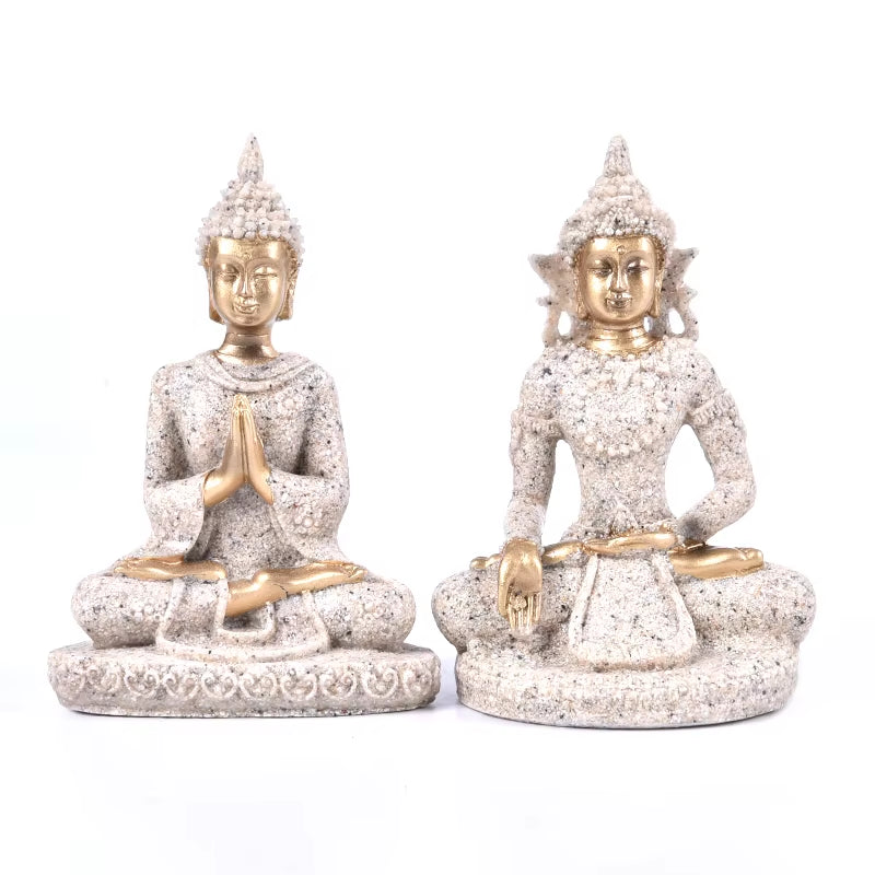 Buddha Statues Sandstone Thailand Buddha Sculpture Fengshui Figurine Home Decor