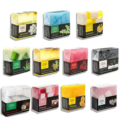 Thailand Natural Fruit Soap Moisturizing Rose Bamboo Charcoal Hydrating Exfoliating Hand Washing Cleansing Soap Bath Soap