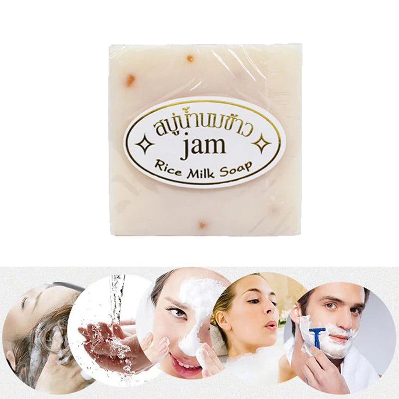 Gold JAM Rice Milk Soap 65G Original Thailand Import Rice Milk Soap Soap Goat Milk Soap Handmade Soap for Face