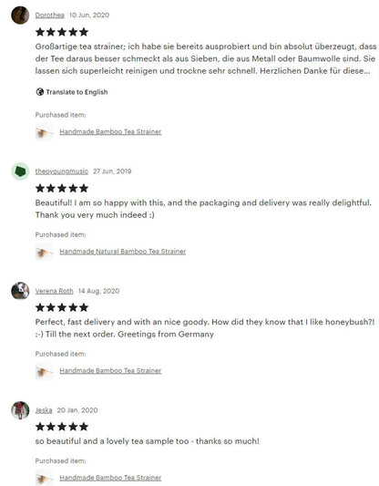 Handmade Bamboo Tea Strainer